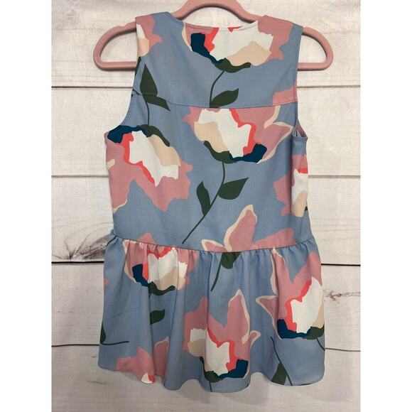 Crosby by Mollie Burch XS Sleeveless Top Blue Floral - Picture 7 of 7